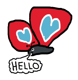 A social butterfly says hello in this fun graphic. Ideal for social butterflies!