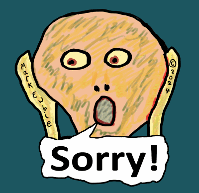 Sorry drawing featuring Scream face and the word Sorry