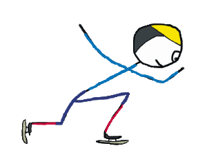 Speed skater stickman