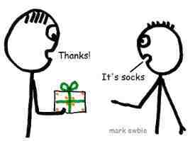 A present containing socks cartoon