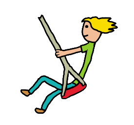 Swinging on the swings at the local park.