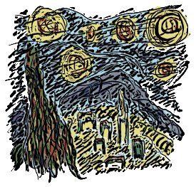 An impression of the Starry Night - a classic painting by Van Gogh from his time in a sanatorium.