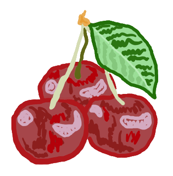 Three Cherries design is for people who feel lucky, like cherries, or both. Three hand drawn cherries in a simple colorful style.