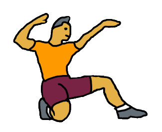 A vogue dancer throws a cool voguing pose in bright in-your-face graphic style.