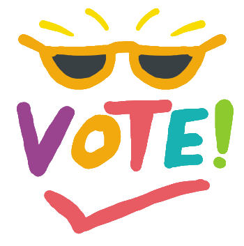 Vote design features the word 
