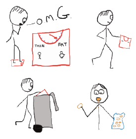 Throwing away weight scales and eating crisps