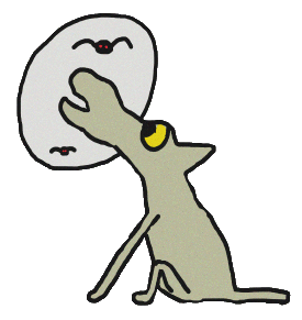 A wolf howls at the moon