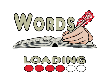 Writing Words is a humorous design for writers.  It shows a hand with quill pen writing in a book with 