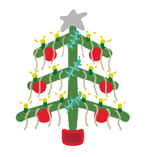 Xmas Tree is a hand drawn minimalist style tree for celebrating the Christmas Season.